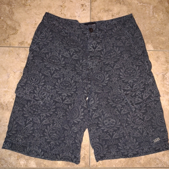 Vans Men's Blue Patterned Shorts Vintage Mint 10/10 Monogram Pattern - Picture 2 of 7